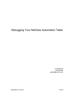 Debugging Your NetView Automation Table