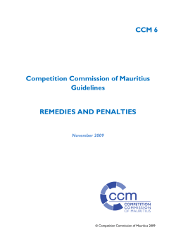 CCM 6 - Remedies and Penalties - Competition Commission of