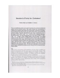 Standard of Purity for Cholesterol