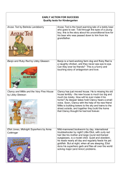 Kindergarten booklist - Early action for success