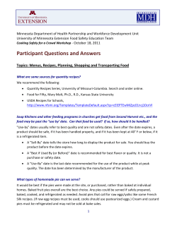 Participant Questions and Answers