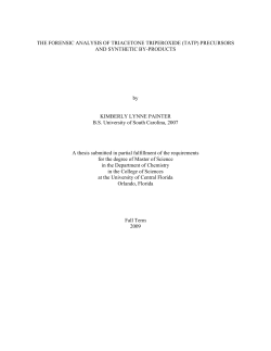 THE FORENSIC ANALYSIS OF TRIACETONE TRIPEROXIDE (TATP