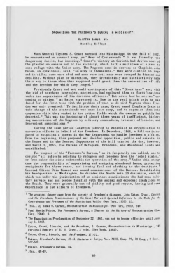 Organizing the Freedmen`s Bureau in Mississippi