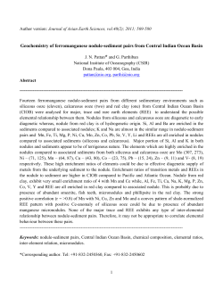Geochemistry of ferromanganese nodule-sediment pairs