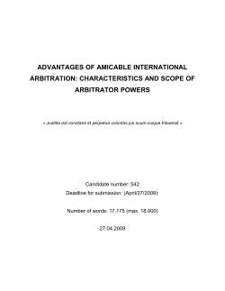 advantages of amicable international arbitration - DUO