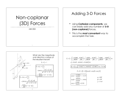 Non-coplanar (3D) Forces