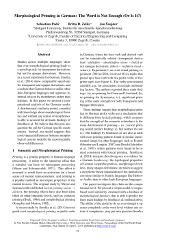 Morphological Priming in German: The Word is Not Enough