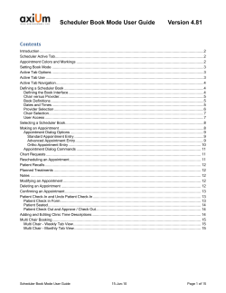 AxiUm Scheduler - Chair Tab Dialog Overview for axiUm