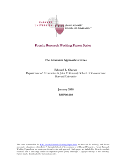 Faculty Research Working Papers Series