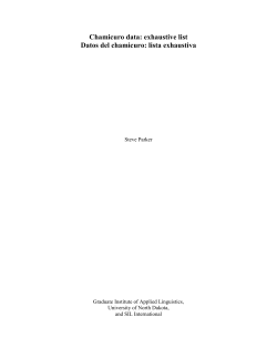 Chamicuro data: exhaustive list