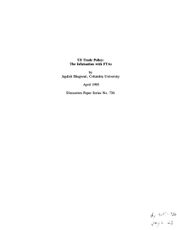 US Trade Policy - Columbia University