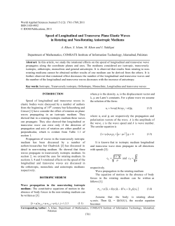 Speed of Longitudinal and Transverse Plane Elastic Waves in