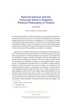 National Interest and the Universal Good in Hegelian
