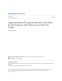 Apportionment of Corporate Income to the States for Tax Purposes