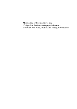 Monitoring of Hochstetter`s frog