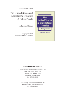 The United States and Multilateral Treaties:
