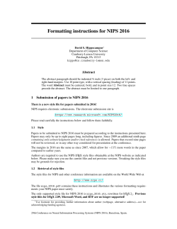 Formatting instructions for NIPS 2016