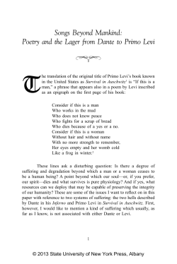 Songs Beyond Mankind: Poetry and the Lager from Dante to Primo