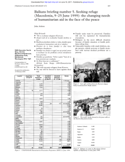 Balkans briefing number 5. Seeking refuge (Macedonia, 9&ndash;25 June