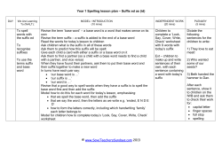 Year 1 Spellings Suffix ed lesson plan
