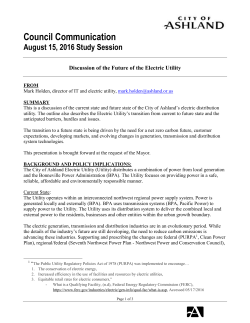 Discussion of the future of the Electric Utility