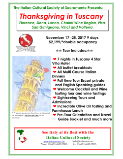 Thanksgiving in Tuscany - Sacramento Italian Cultural Society