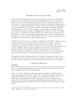 Aristotle on the Unity of Action