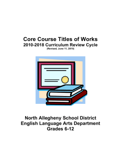 Core Course Titles of Works - North Allegheny School District