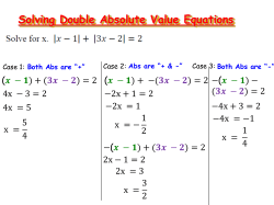 Solving Double Absolute Value Equations