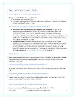 External Funds Transfer FAQs