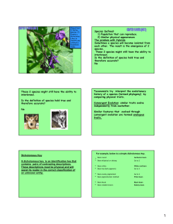 Species Defined: 1) Population that can reproduce. 2) Similar