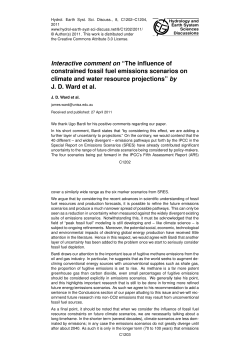 Interactive comment on &ldquo;The influence of constrained fossil fuel