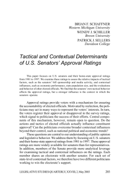 Tactical and Contextual Determinants of U.S. Senators` Approval