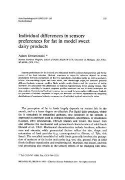 Individual differences in sensory preferences for fat in model sweet