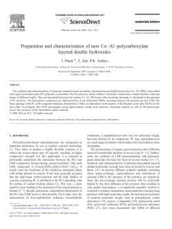 Preparation and characterization of new Ca&ndash;Al&ndash;polycarboxylate