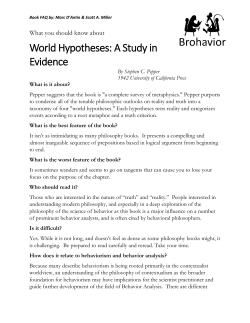 World Hypotheses: A Study in Evidence