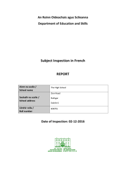Subject Inspection in French REPORT