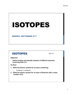 Isotopes - missbchemistry.com