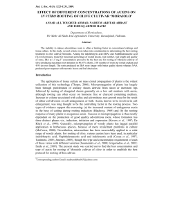 Effect of different concentrations of auxins on In vitro rooting of olive