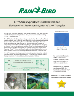 LFTM Series Sprinkler Quick Reference