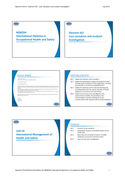NEBOSH International Diploma in Occupational