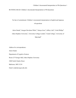 Children`s incremental interpretations in English
