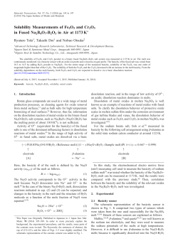 Solubility Measurements of Fe2O3 and Cr2O3 in Fused Na2B4O7