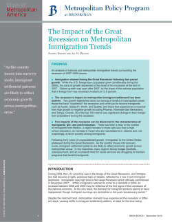 The Impact of the Great Recession on Metropolitan Immigration Trends