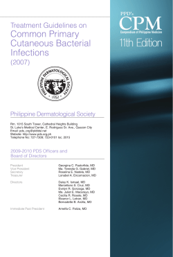 Common Primary Cutaneous Bacterial Infections