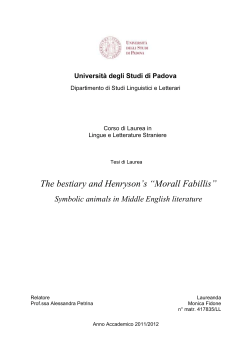 The bestiary and Henryson`s &ldquo;Morall Fabillis&rdquo;