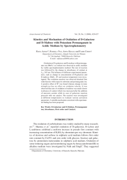 Kinetics and Mechanism of Oxidation of D-Galactose and D