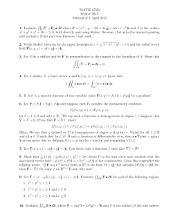 MATH 2720 Winter 2012 Tutorial of 4 April 2012 1. Evaluate