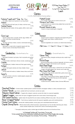Lunch Menu - GROW | Shelton