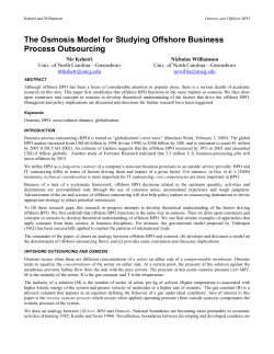 The Osmosis Model for Studying Offshore